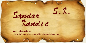 Šandor Kandić vizit kartica